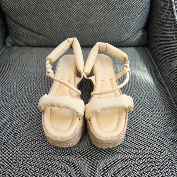 Equitare Kinga platform espadrille sandals in cream/Beige - Picture 3 of 16